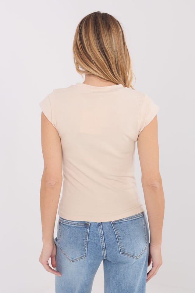 Love Lace Love Lace Women's Everyday Sleeveless Viscose Knit Top in Beige - 3