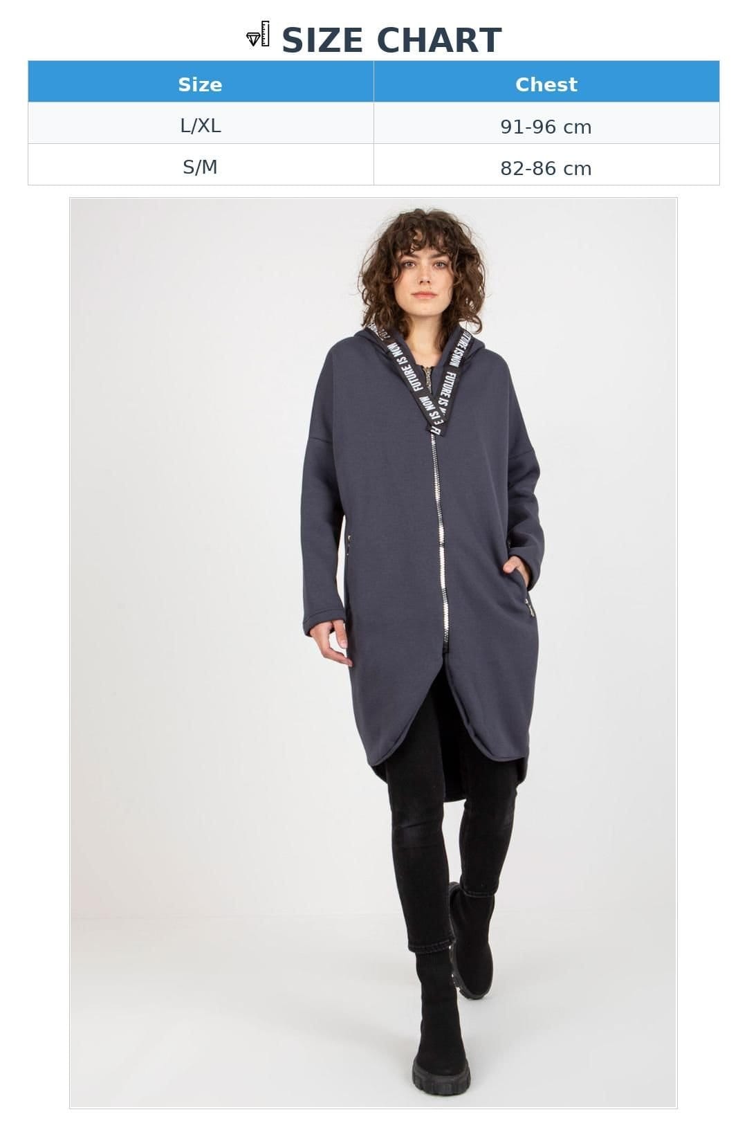 Love Lace Love Lace Women's Zip Front Hooded Extended Sweatshirt in Grey - 4