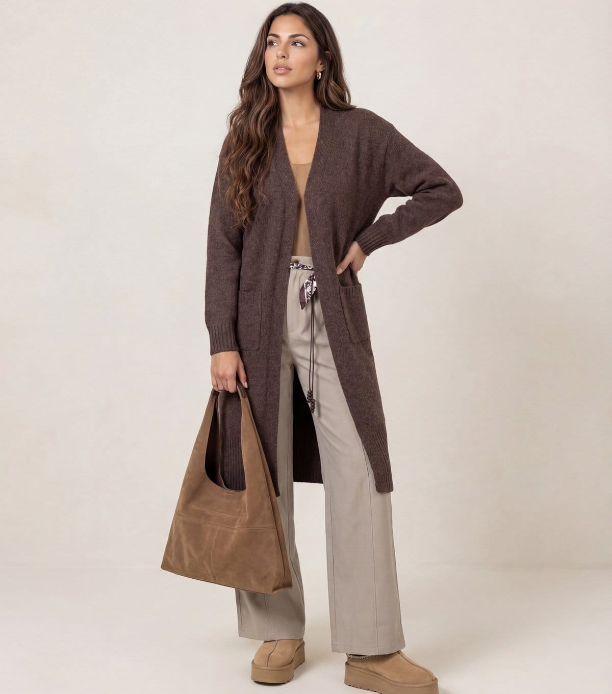 Urban Bliss Women's Brown Longline Cardigan Urban Bliss New Look - 4