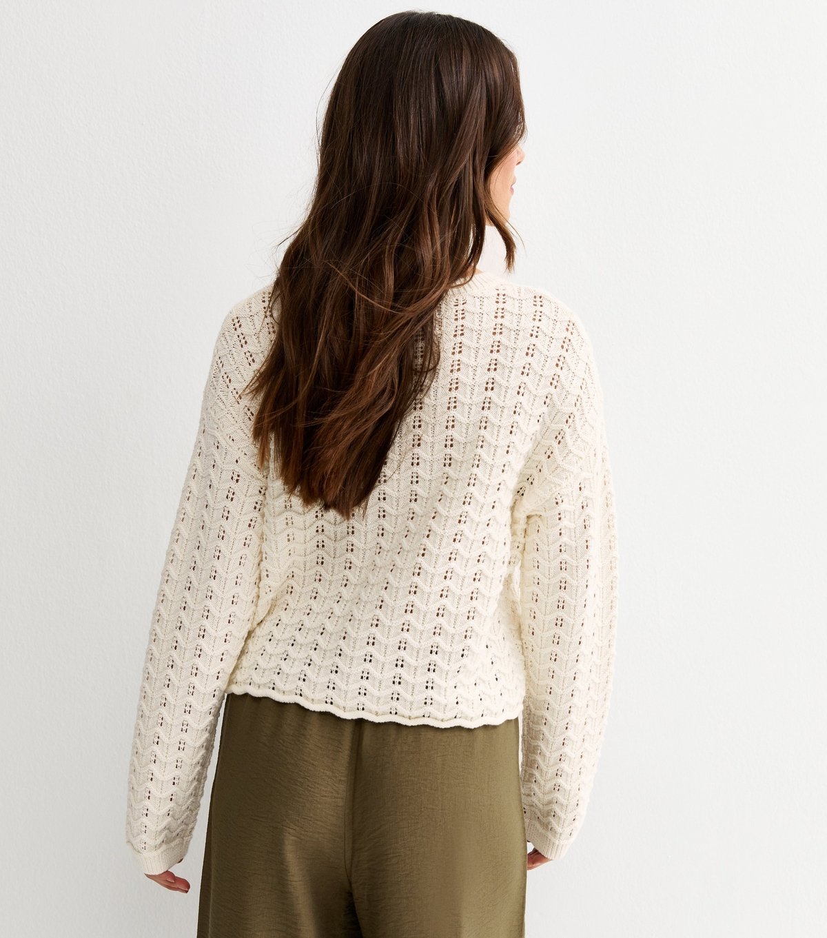 New Look Women's Petite Cotton Rich Cream Stitch Knit Jumper New Look - 4