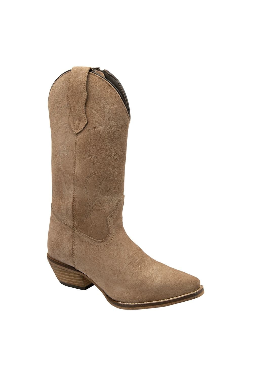 Ravel Ravel Women's 'Taylor' Leather Cowboy Boots in Stone