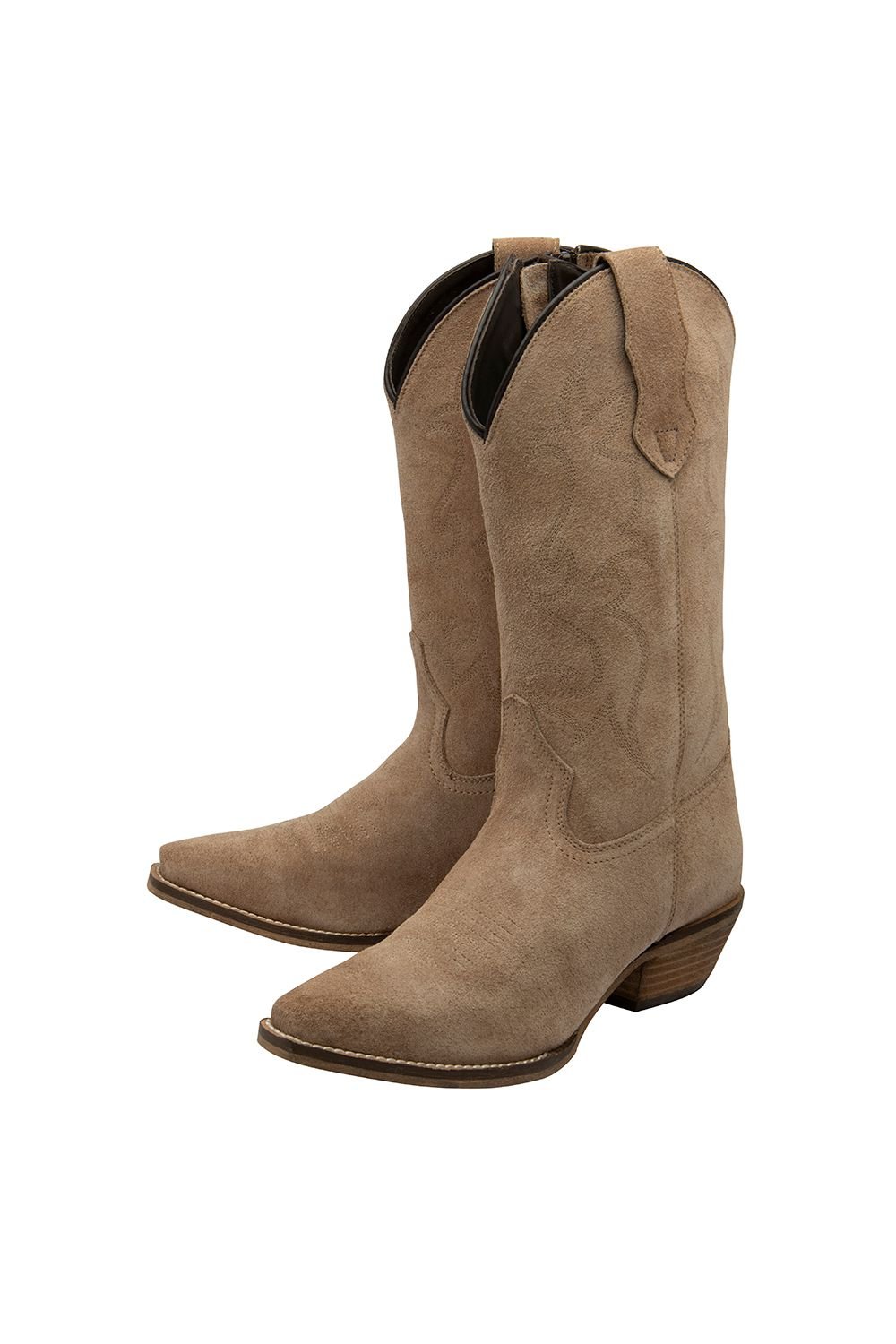 Ravel Ravel Women's 'Taylor' Leather Cowboy Boots in Stone - 2