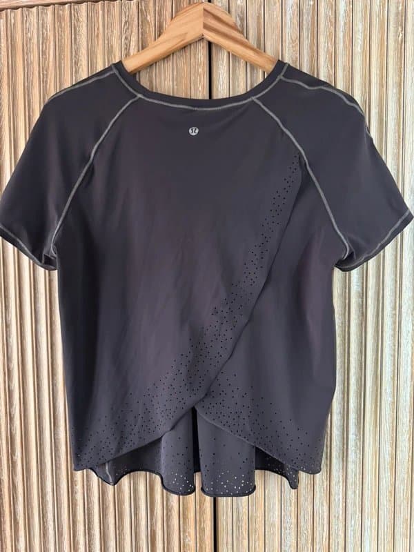 Lululemon Lululemon Brown Short Sleeve Yoga Pilates Top UK 12-14 Open Back