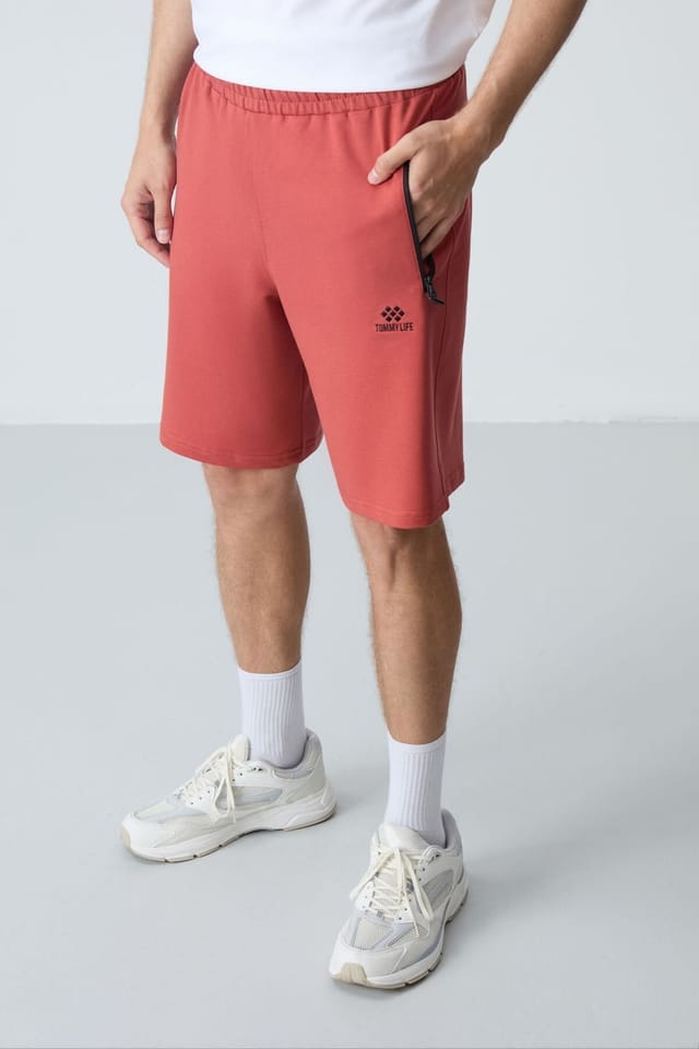Tommy Life Tommy Life Men's Regular-fit Knit Sweat Shorts in Terracotta - 2