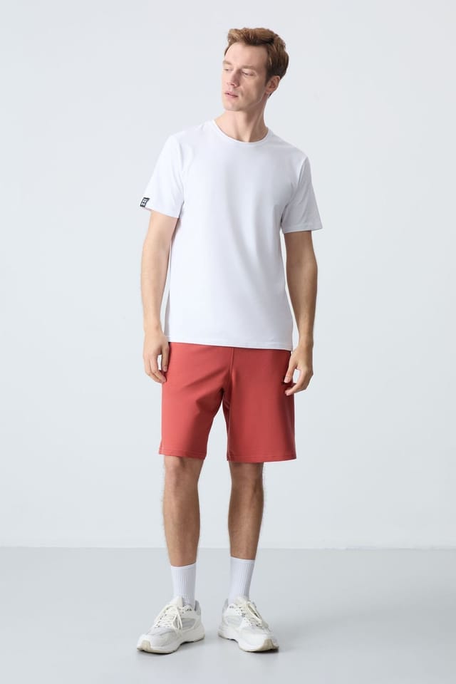 Tommy Life Tommy Life Men's Regular-fit Knit Sweat Shorts in Terracotta - 3