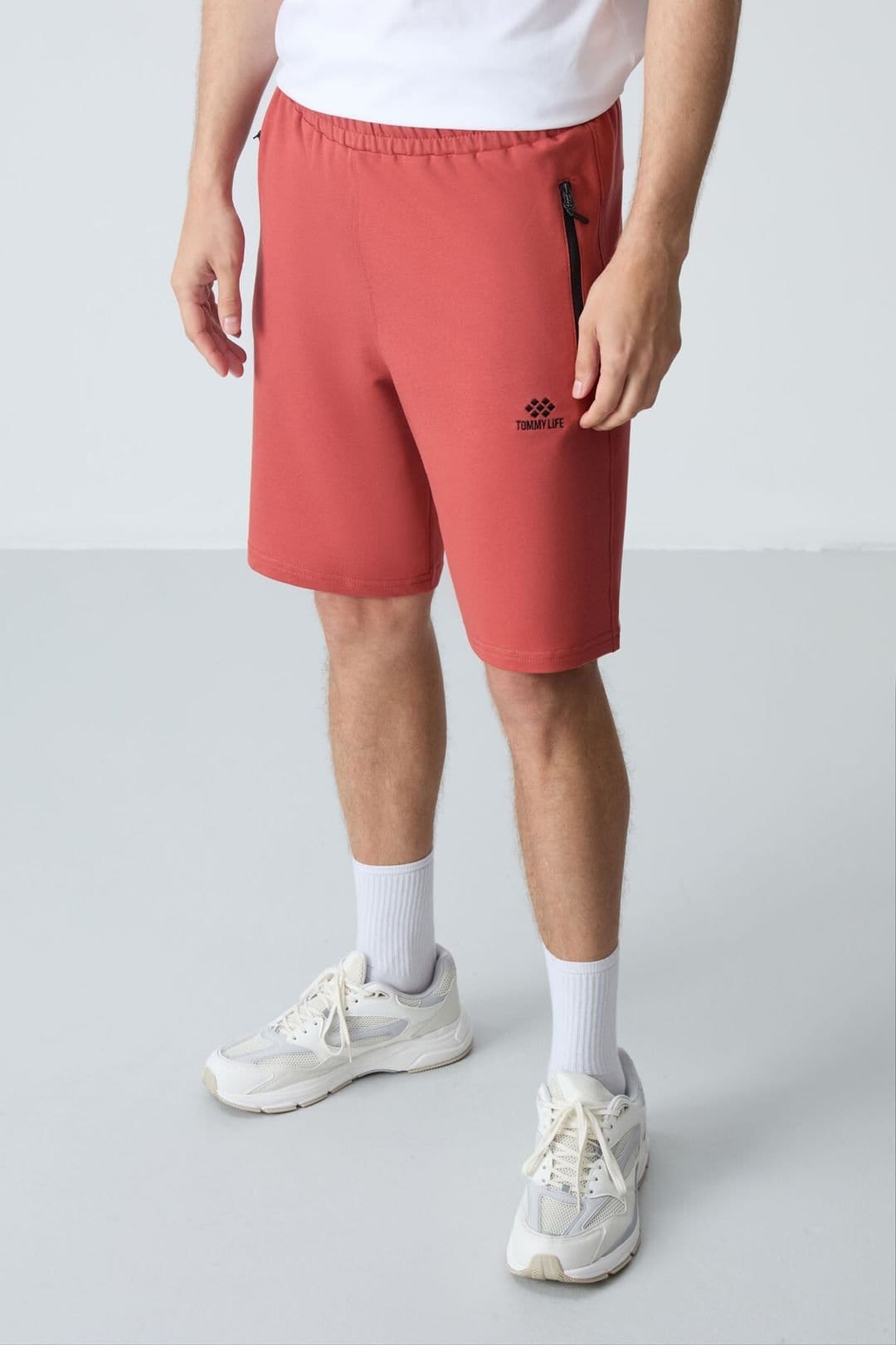 Tommy Life Tommy Life Men's Regular-fit Knit Sweat Shorts in Terracotta - 4