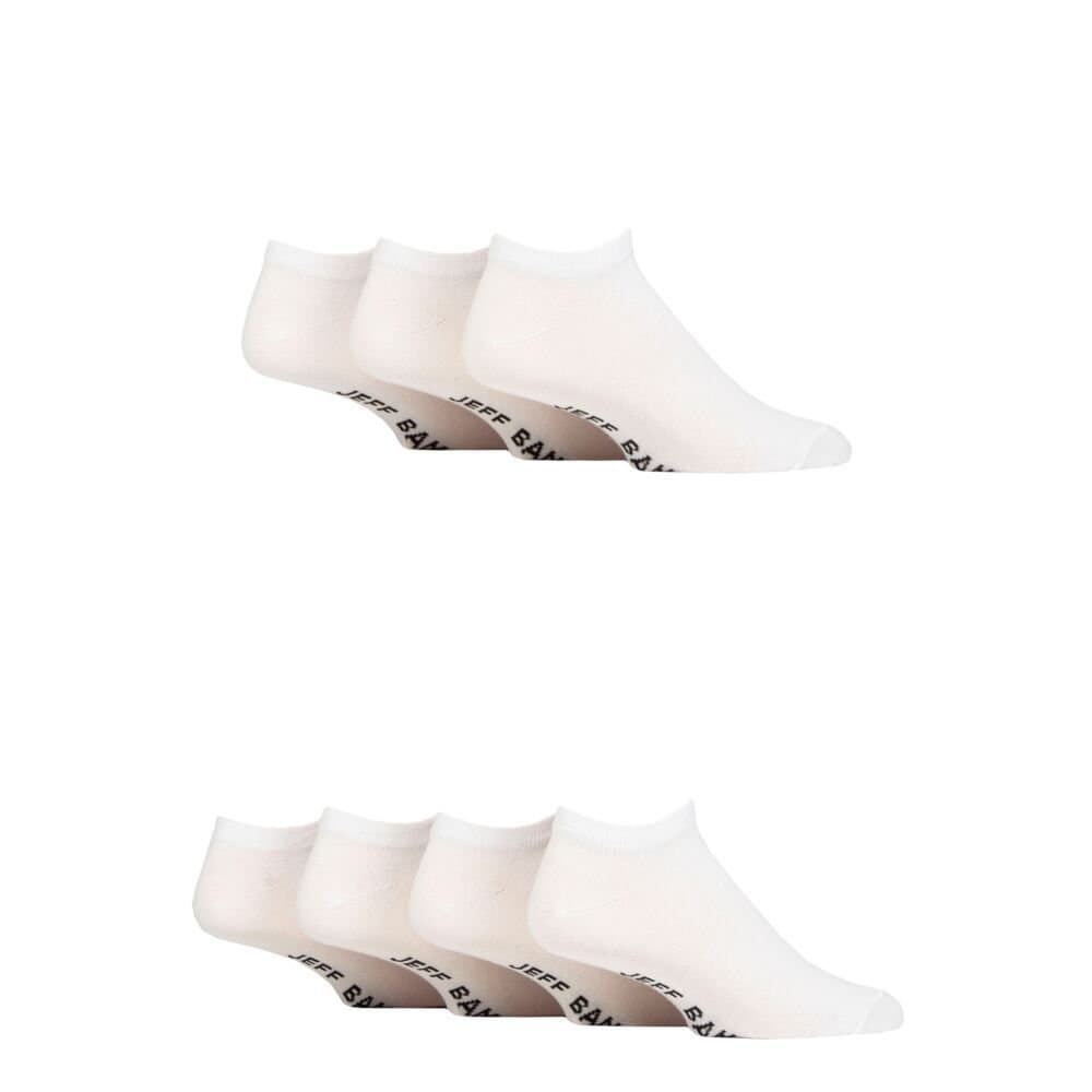 Jeff Banks Jeff Banks Men's 7 Pair Plain Cotton Trainer Socks in White