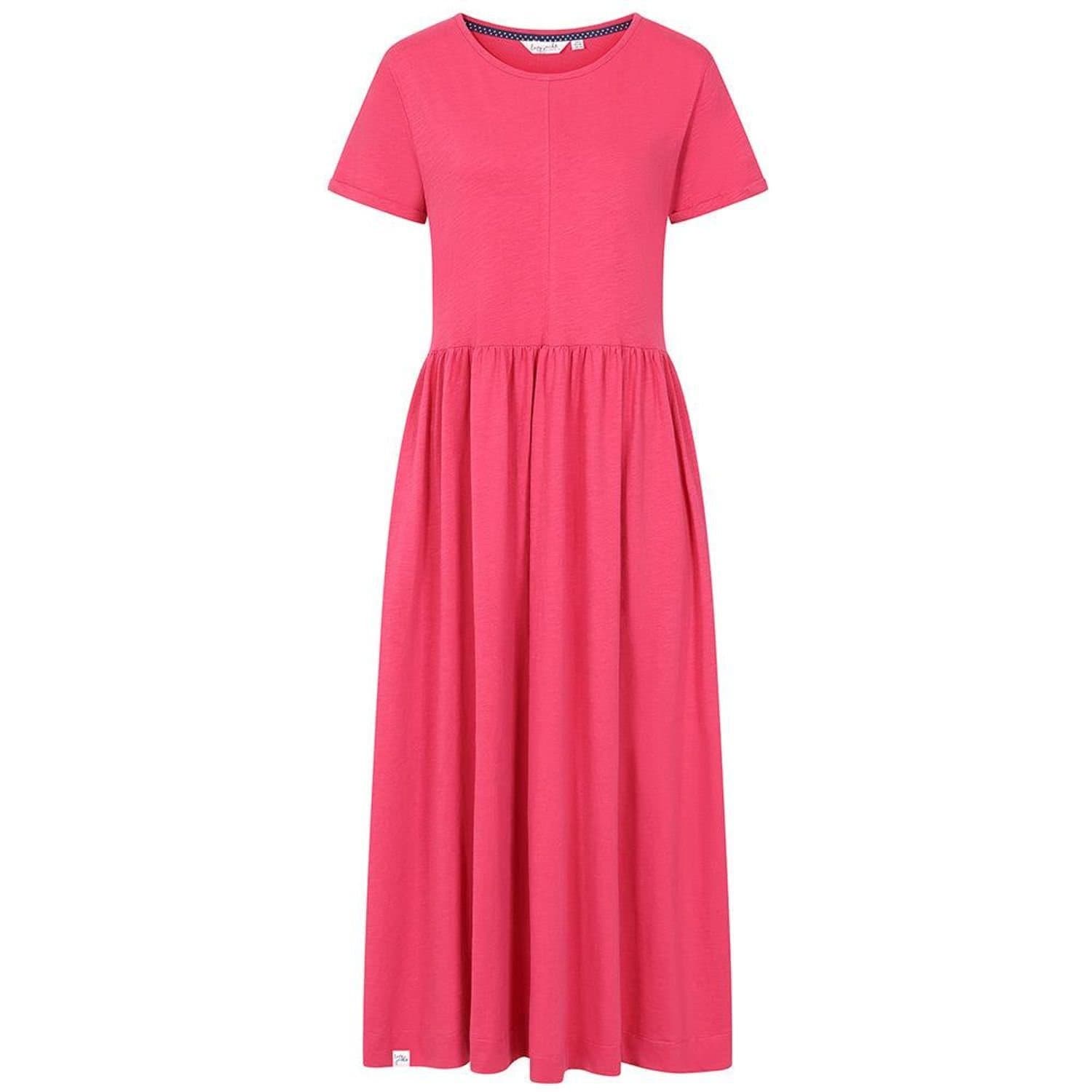 Lazy Jacks Lazy Jacks Women's Long Gathered Dress in Bright Pink