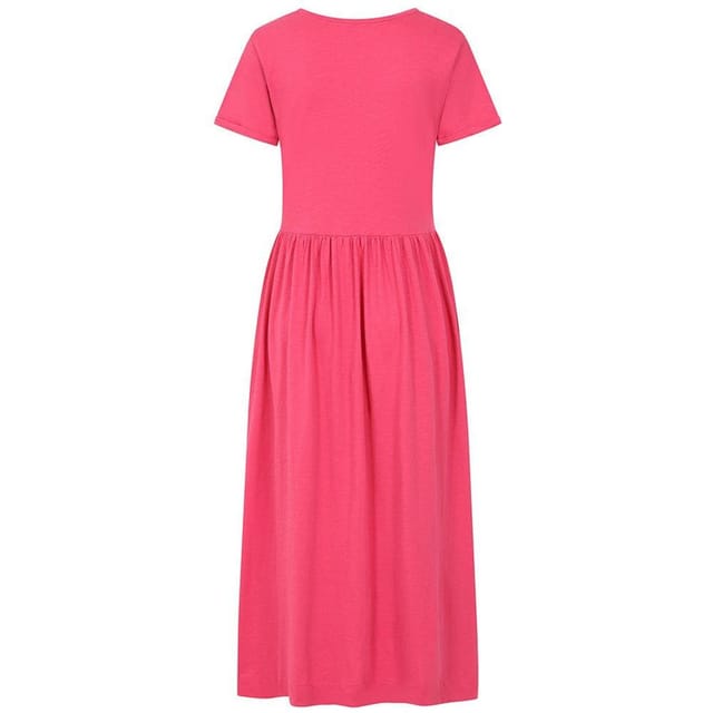 Lazy Jacks Lazy Jacks Women's Long Gathered Dress in Bright Pink - 2