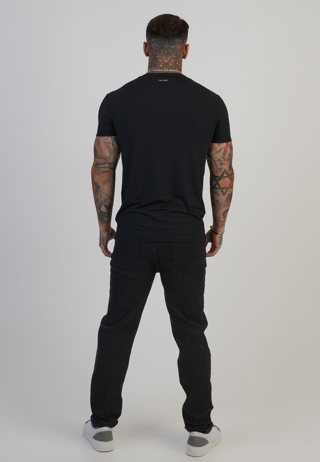 SikSilk SikSilk Men's Slim Fit Jeans in Black - 3