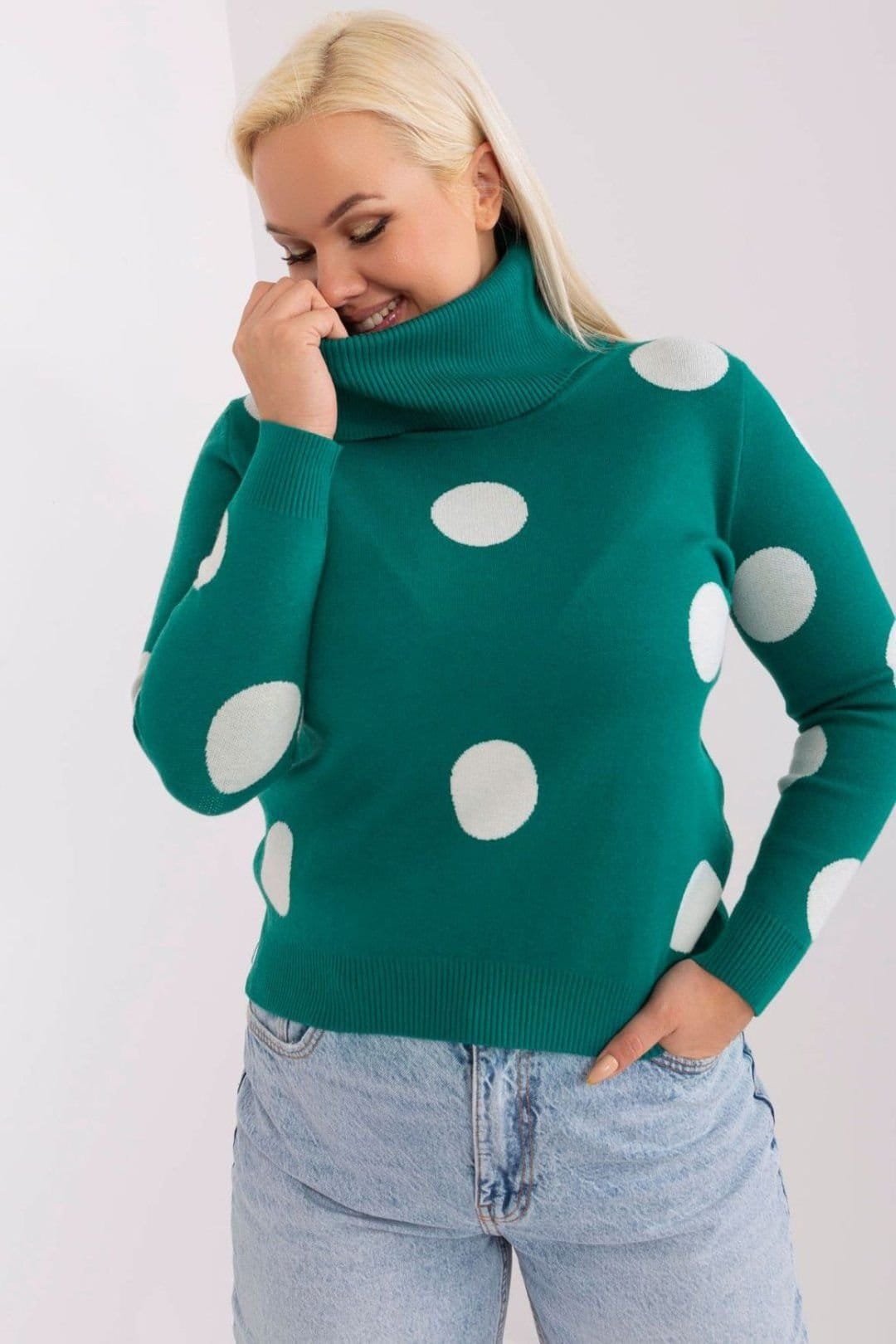 Love Lace Green Plus Size Turtleneck Sweater
