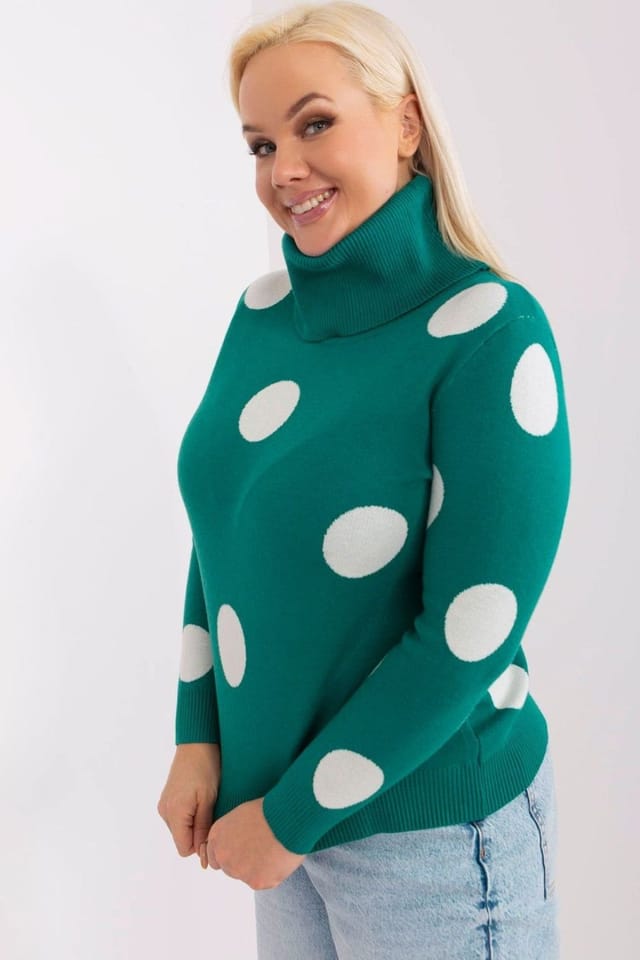 Love Lace Love Lace Women's Plus Size Turtleneck Sweater Large Peas in Green - 2
