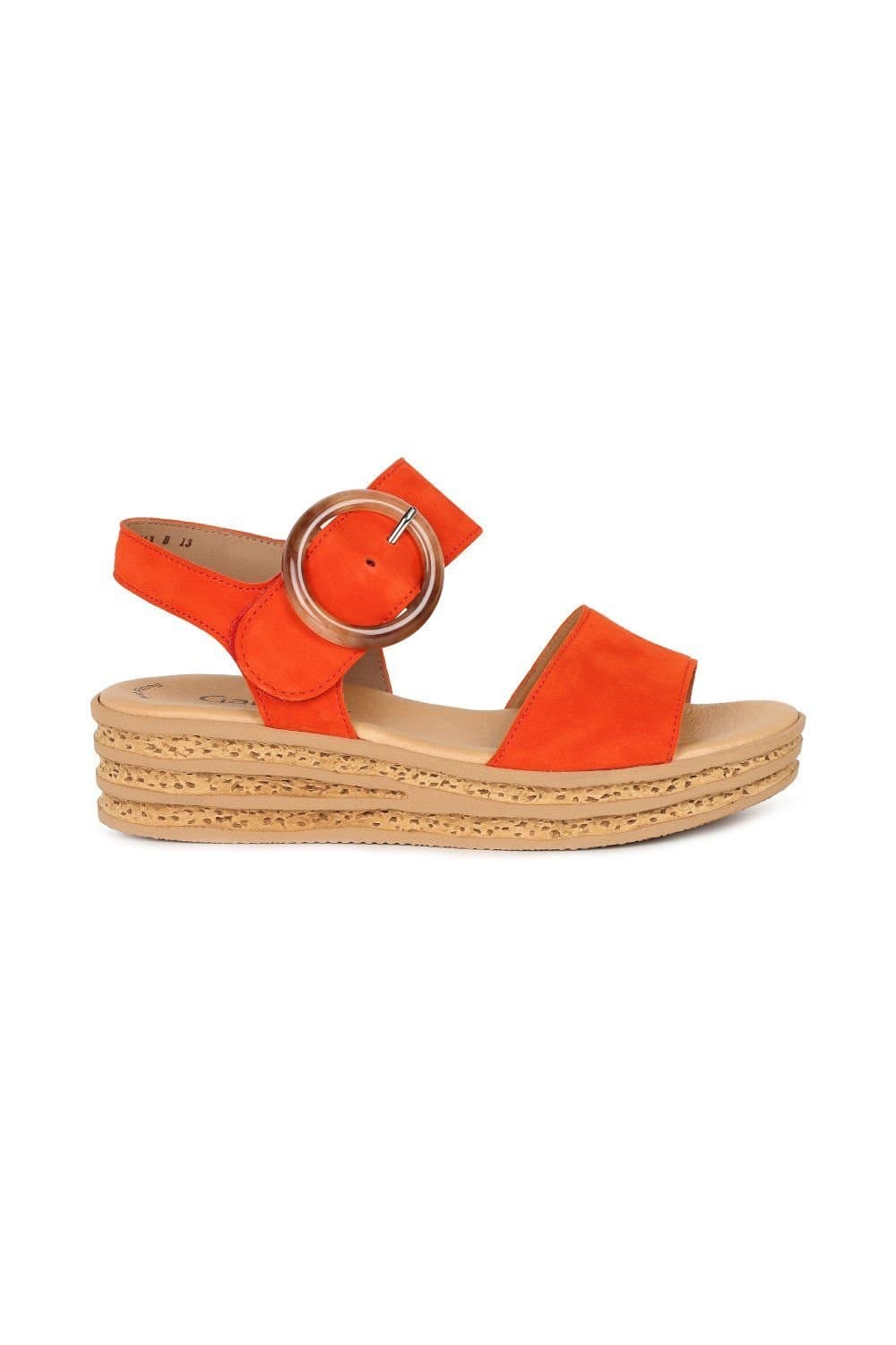 Gabor Gabor Women's Orange Nubuck Wedge Sandals