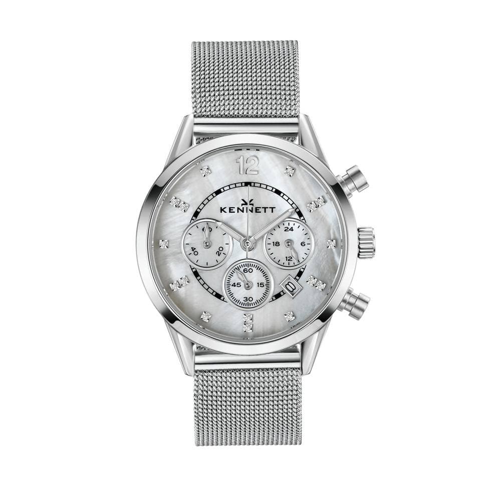 Kennett Kennett Women's Lady Savro Chronograph Watch - Mother of Pearl Dial, 34mm in Silver