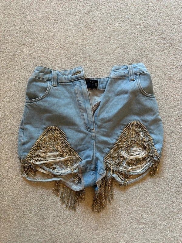 ASOS ASOS Luxe sparkle fringe shorts