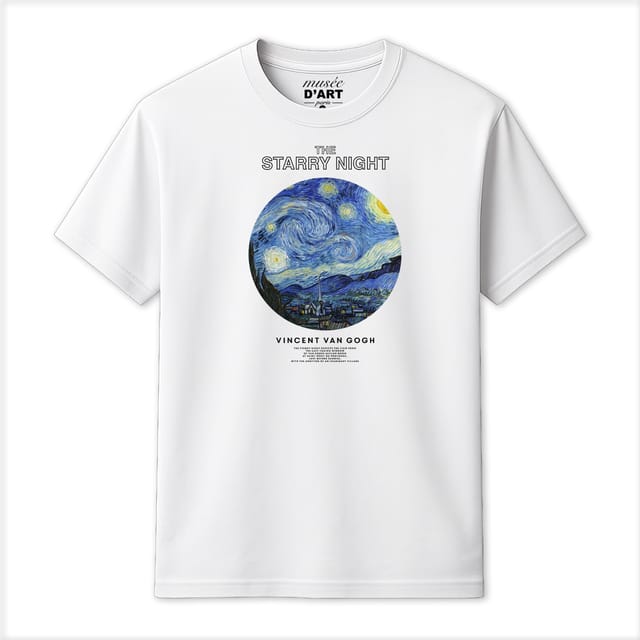 Musee DArt Musee D'Art Men's Vincent Van Gogh - The Starry Night T-Shirt in White - 2