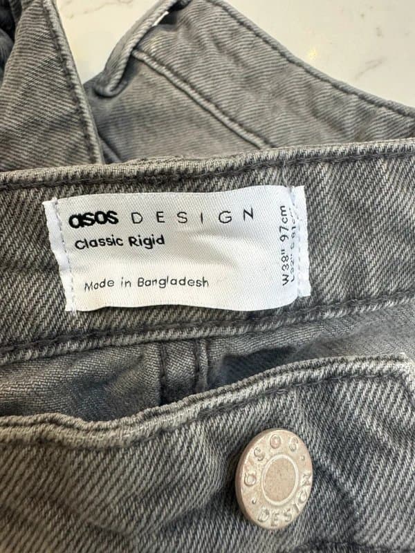 ASOS Design ASOS design classic rigid jeans charcoal 38w 32L brand new