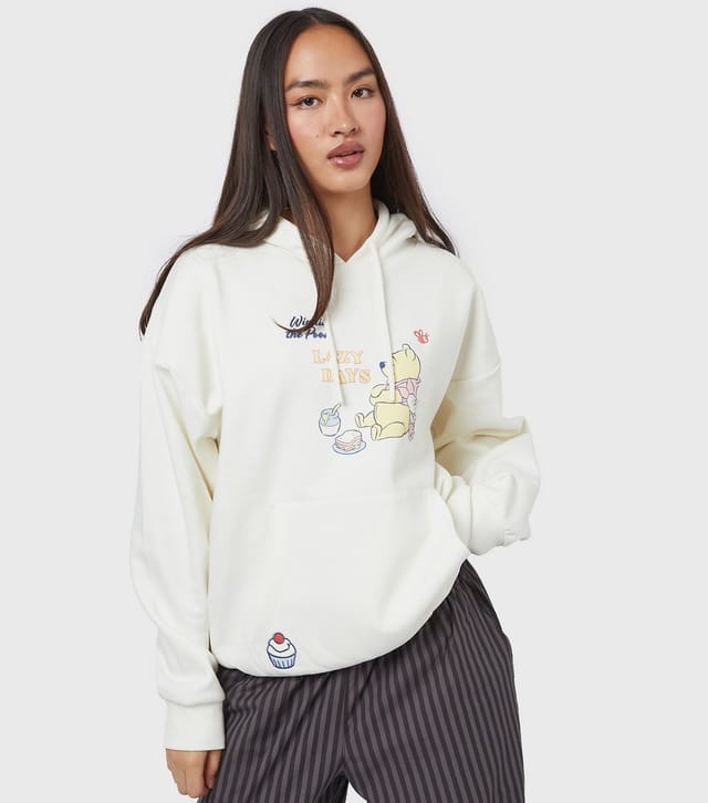 Skinnydip Women's White Disney Winnie the Pooh Picnic Print Hoodie Skinnydip New Look - 2