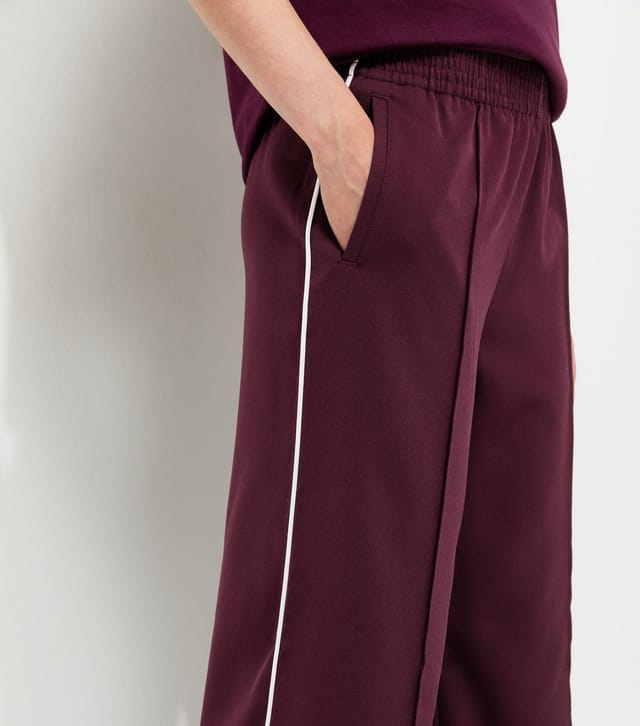 New Look Women's Dark Burgundy Pintuck Stripe Wide Leg Trousers New Look - 2