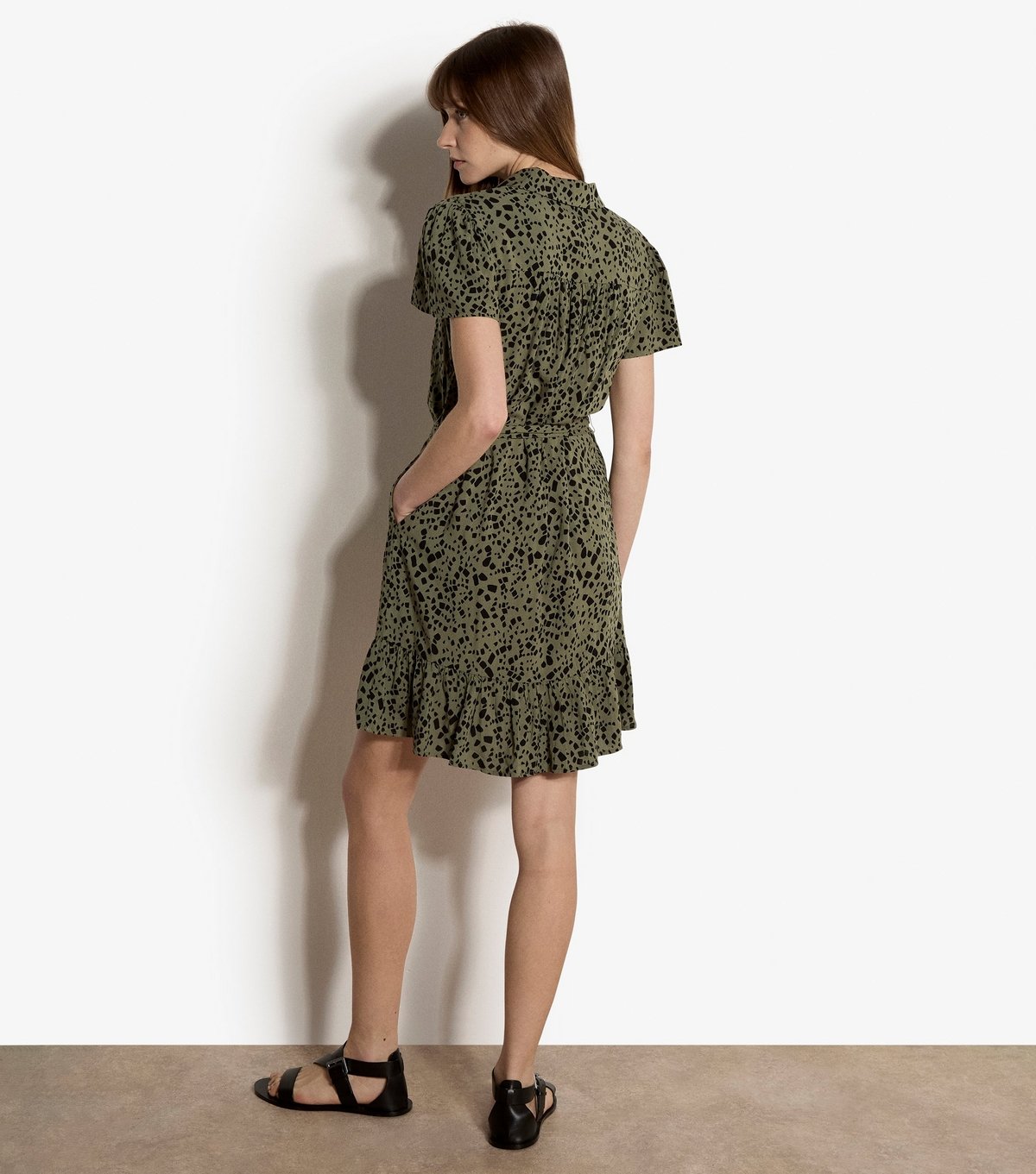 Apricot Women's Khaki Patterned Mini Dress Apricot New Look - 3