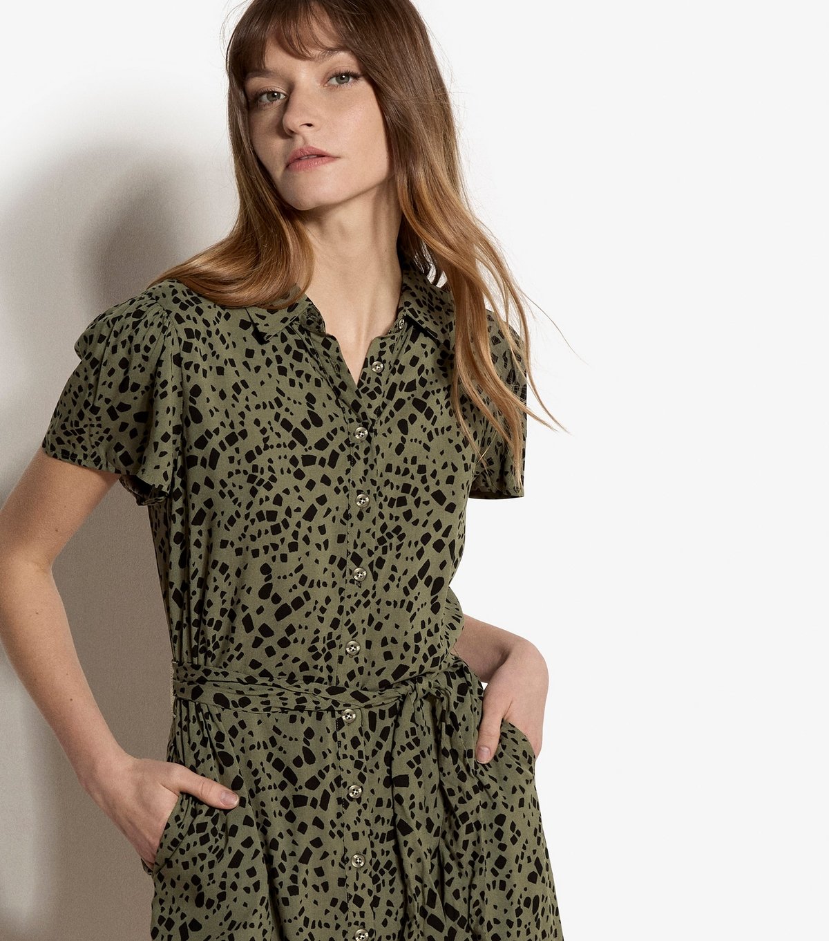 Apricot Women's Khaki Patterned Mini Dress Apricot New Look - 4