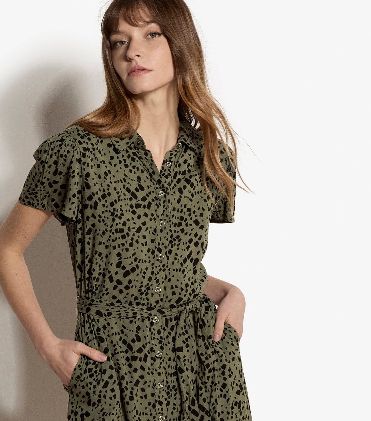 Apricot Women's Khaki Patterned Mini Dress Apricot New Look - 4