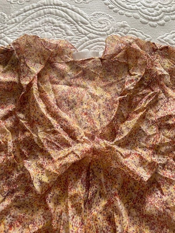 Nicole Farhi nicole farhi flowy apricot blouse + coral slip