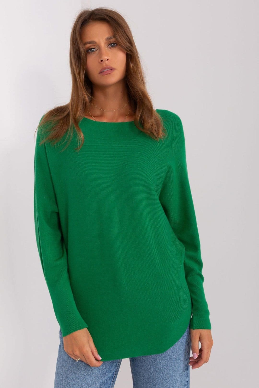 Love Lace Green Viscose Batwing Sweater
