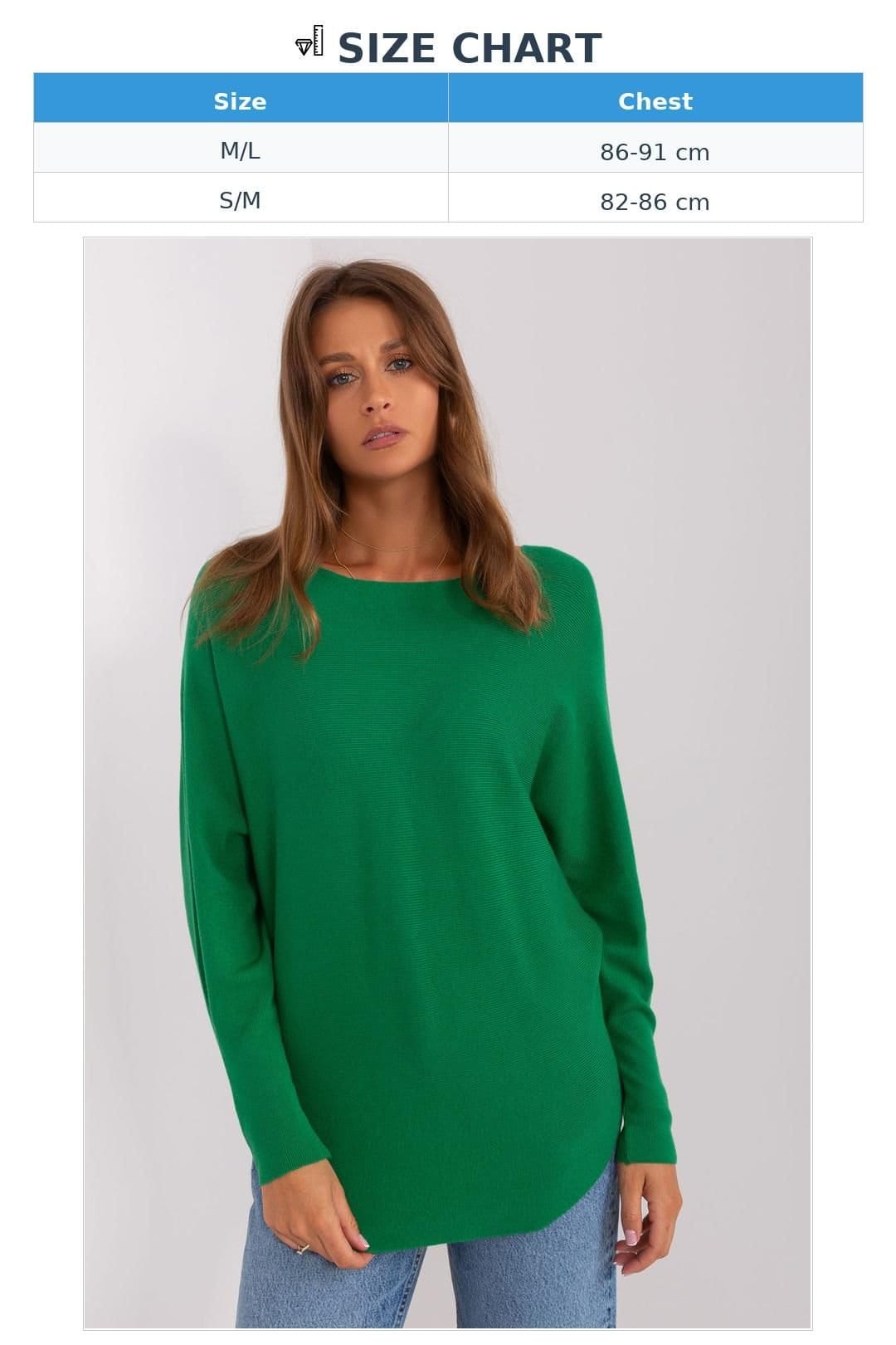 Love Lace Love Lace Women's Viscose Batwing Casual Round Neck Sweater in Green - 4