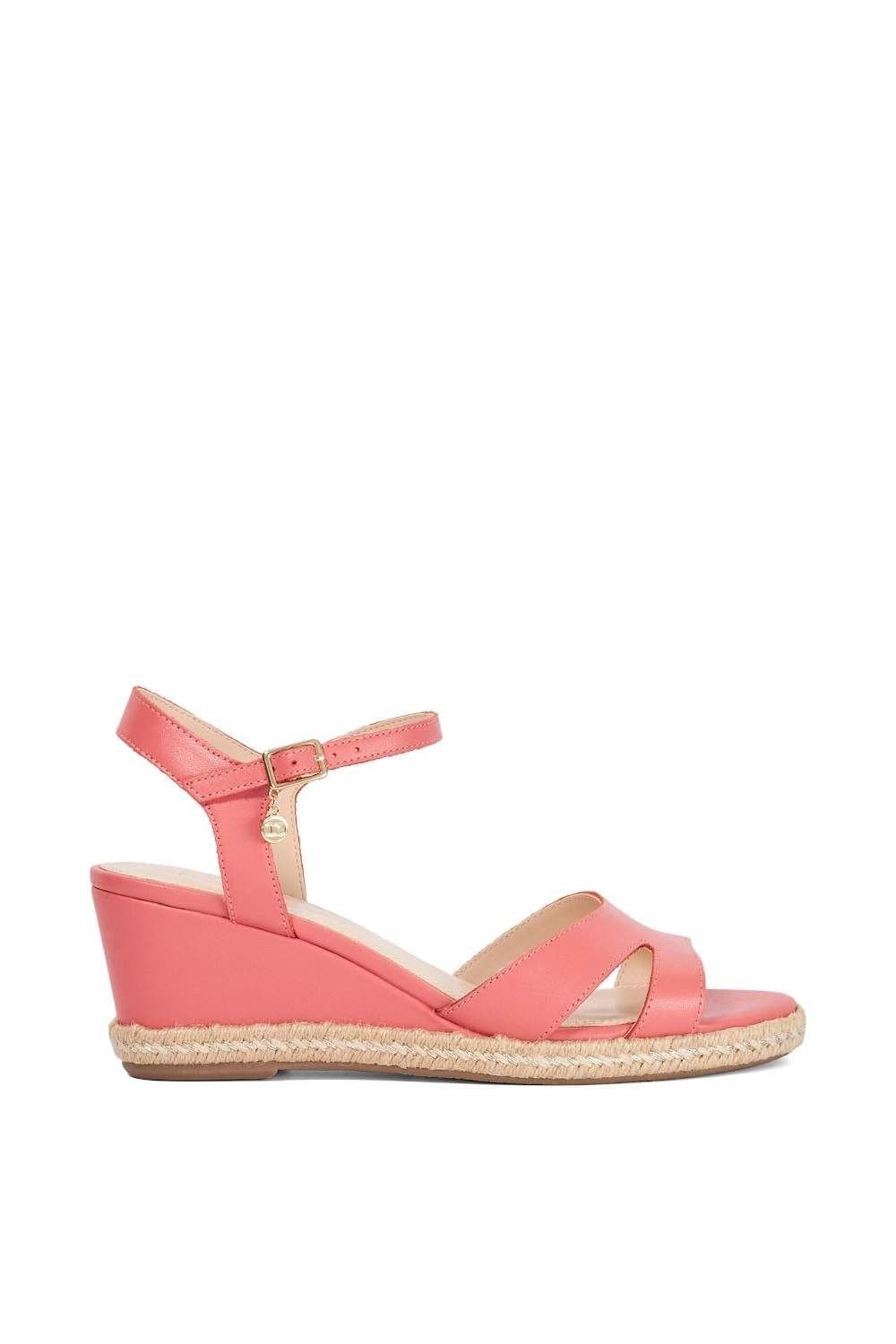 Dune London Dune London Pink Leather Wedge Sandals