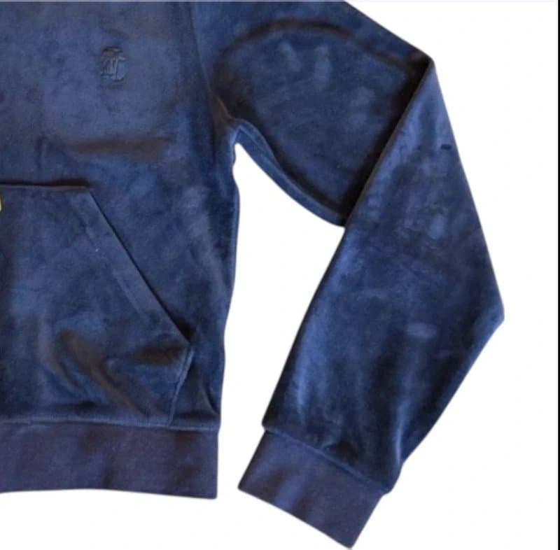 Juicy Couture Y2K Vintage Juicy Couture Navy Velour Robertson Hoodie - Size S Authentic