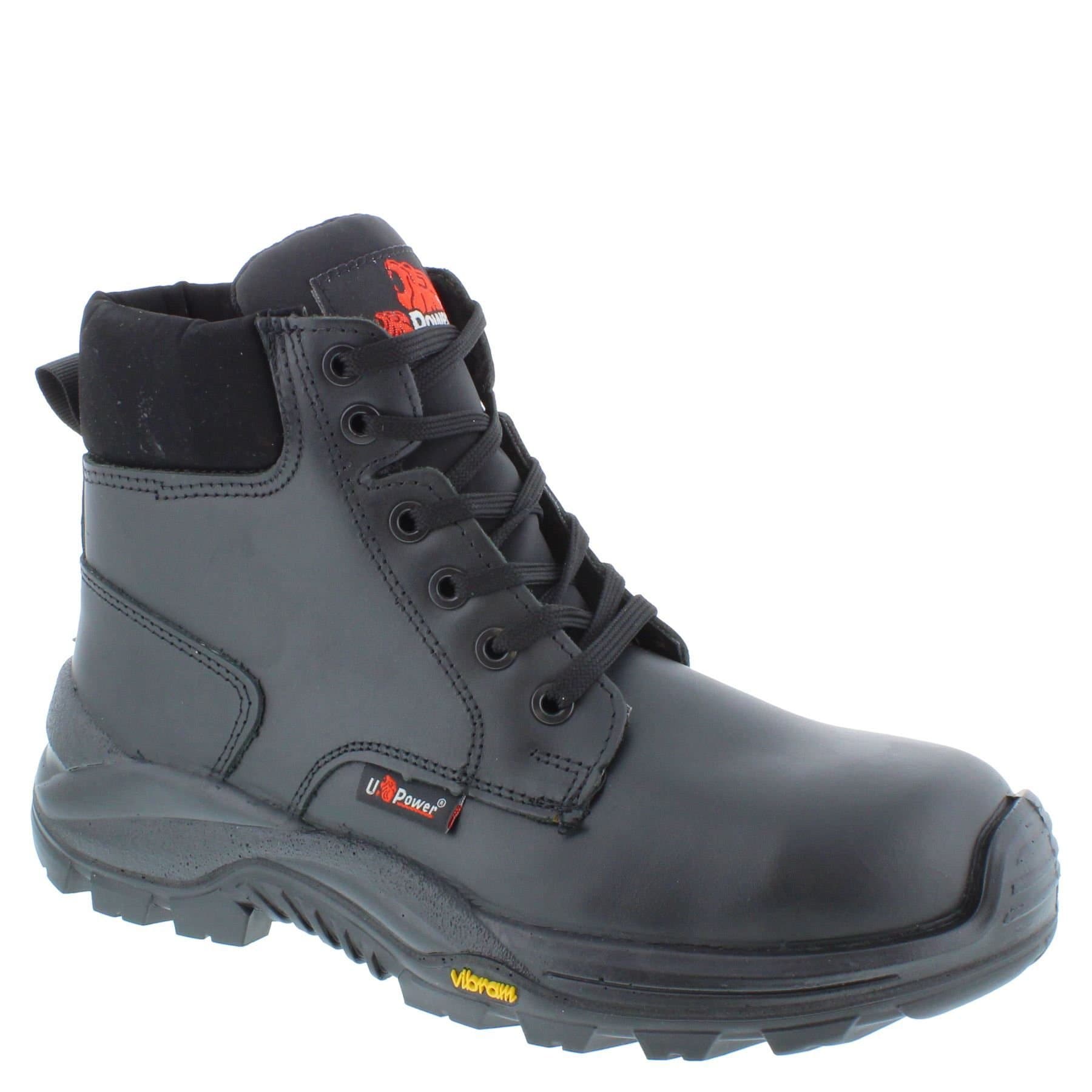 U-Power U-Power Men's Mercia S3S Lace-Up Leather Vibram Safety Boots in Black