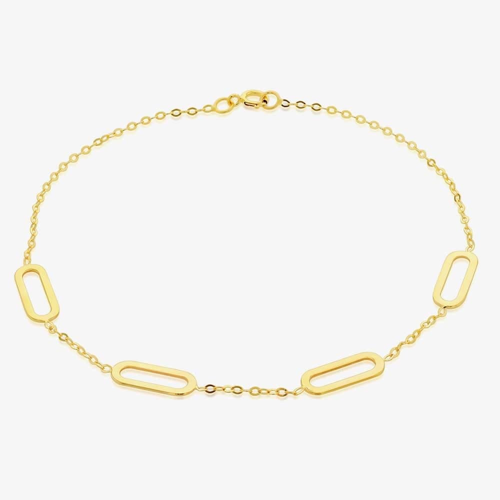 T.H.Baker T.H.Baker Women's 9ct Yellow Gold Paper Clip Bracelet 1.20.0442