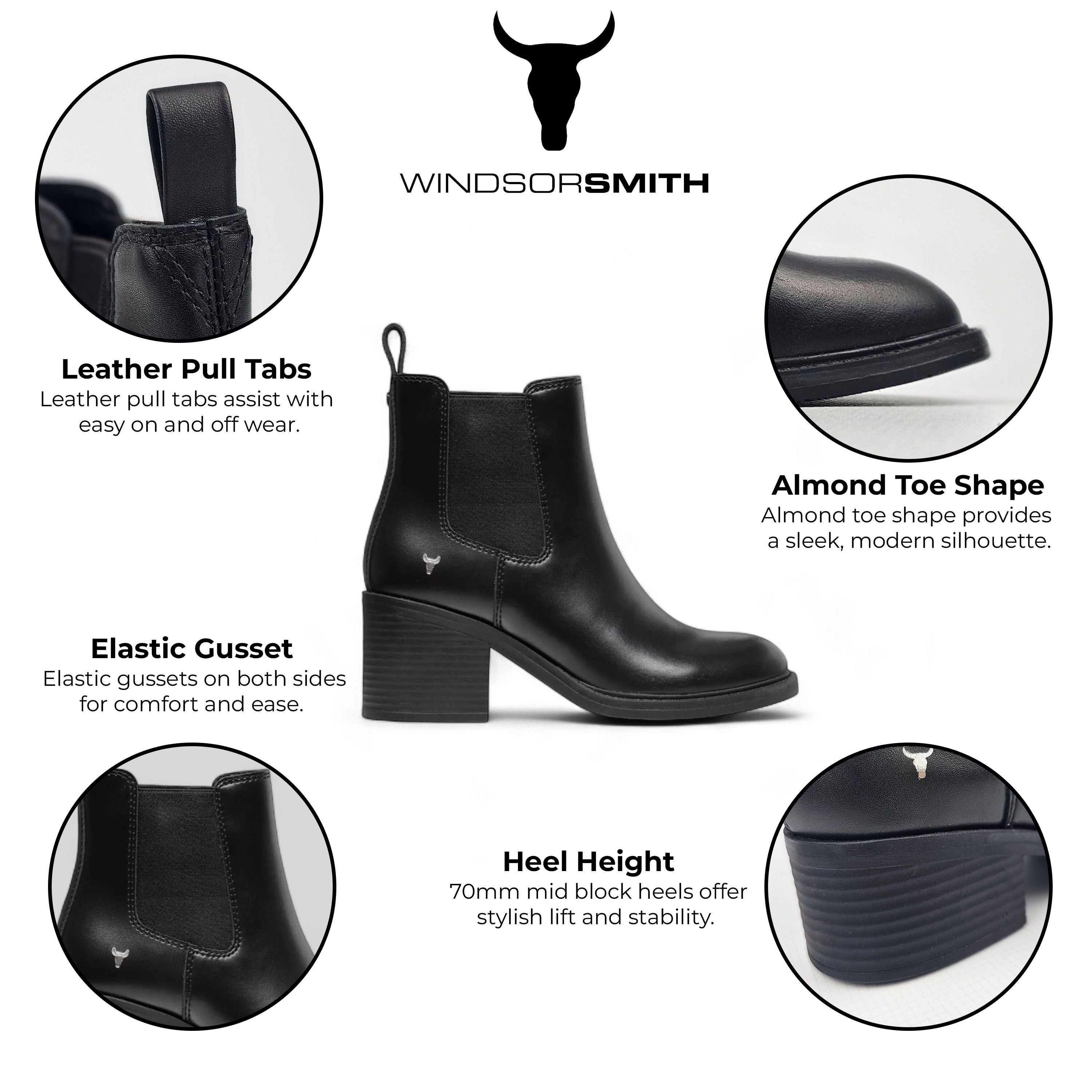 Windsor Smith Windsor Smith Women's Classic Leather Platform Ankle Chelsea Boots - Varsity in Black - 2