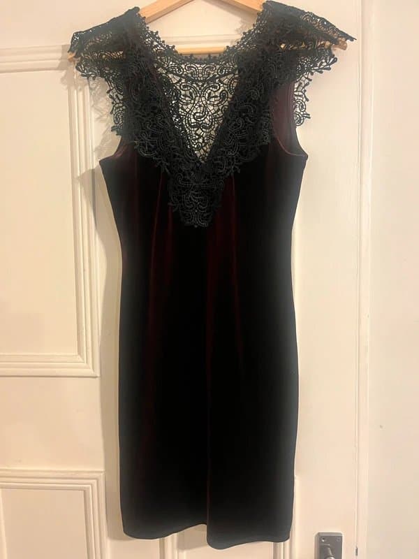 Topshop Red velvet dress