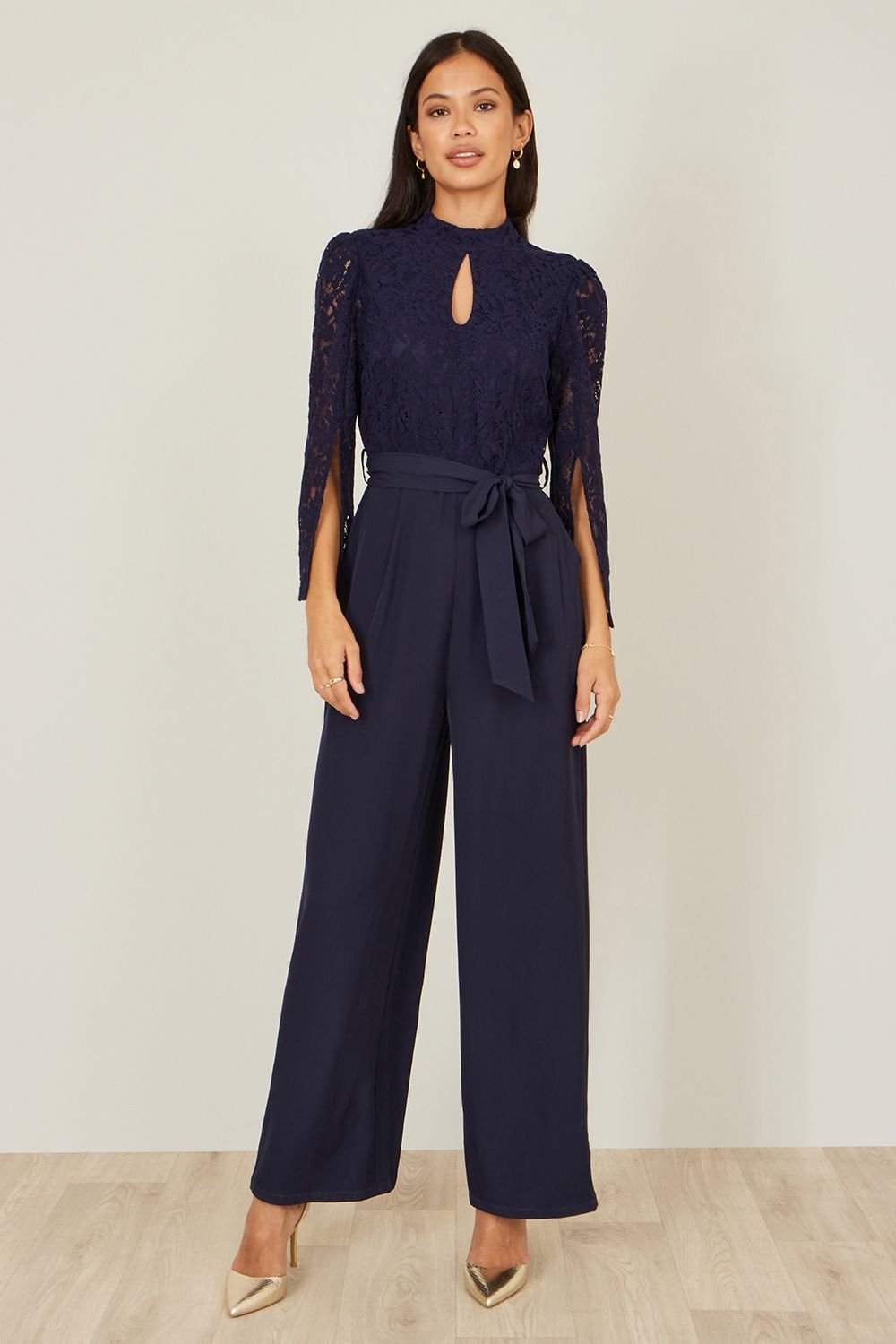 Yumi Yumi Women's Navy Lace Applique Jumpsuit - 2