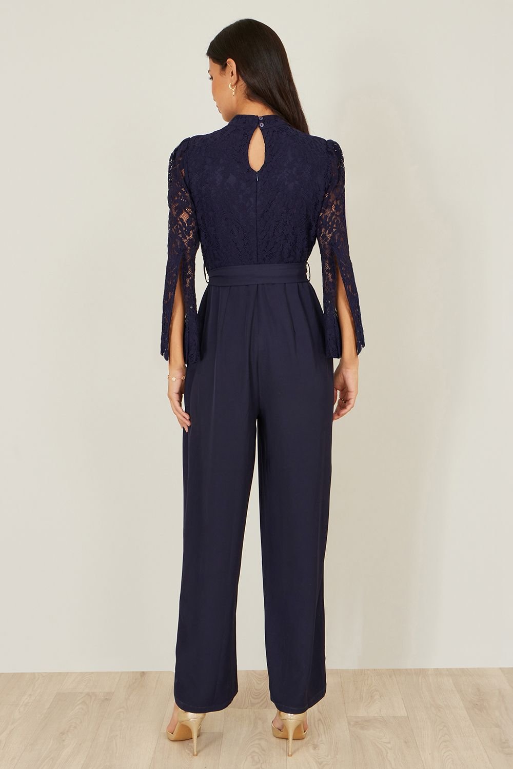 Yumi Yumi Women's Navy Lace Applique Jumpsuit - 4
