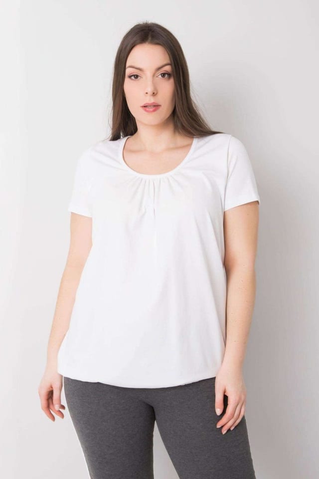 Love Lace Love Lace Women's Plus Size Short Sleeve Round Neck T-Shirt in White - 2