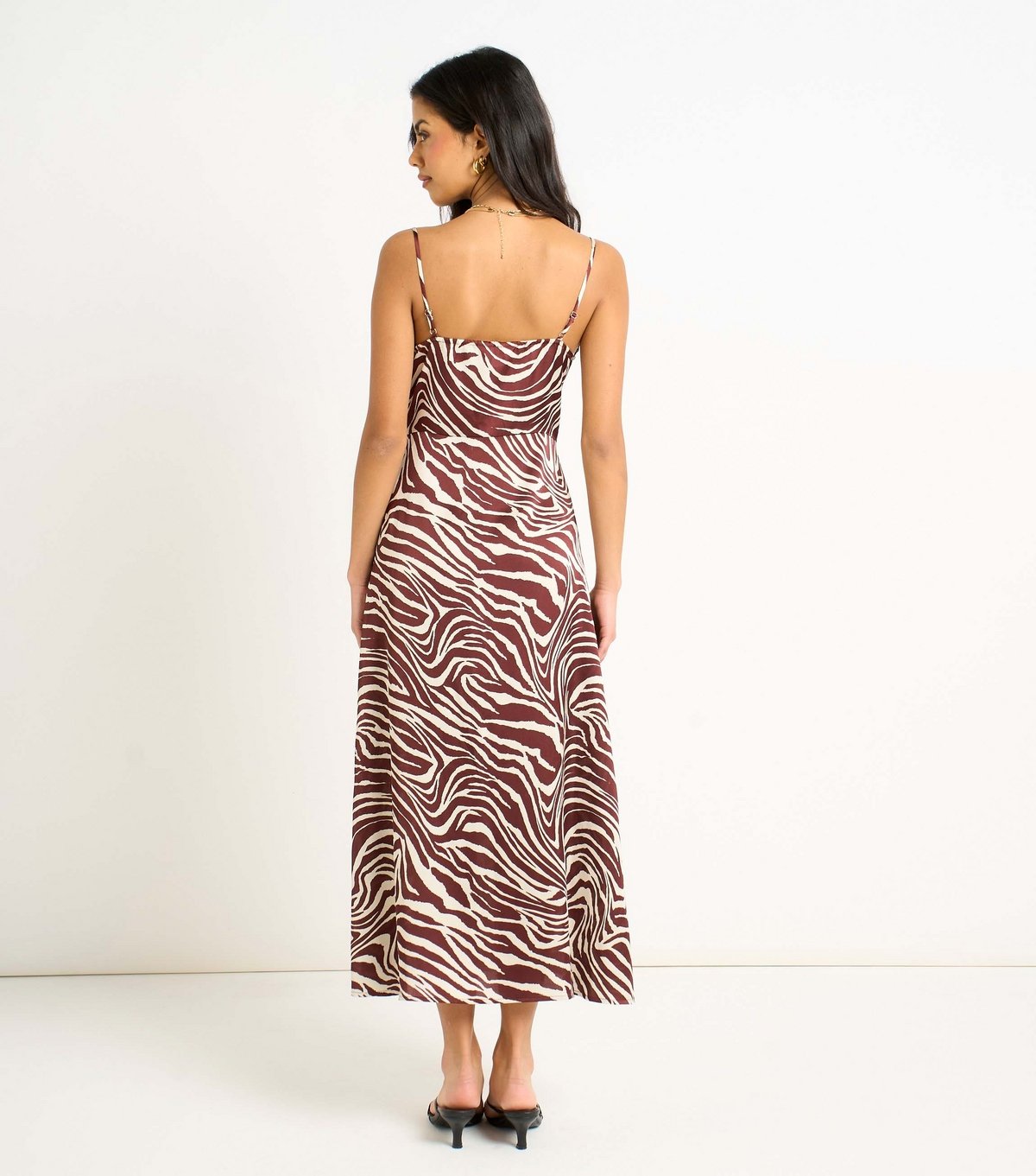 Gini London Women's Zebra Print Cowl Neck Midi Dress Gini London New Look - 4
