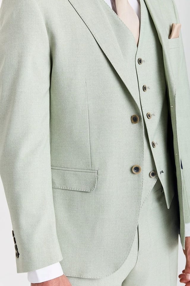 Paul Andrew Paul Andrew Men's Belmont Blazer Tailored Fit Summer Suit Jacket in Pale Green - 2