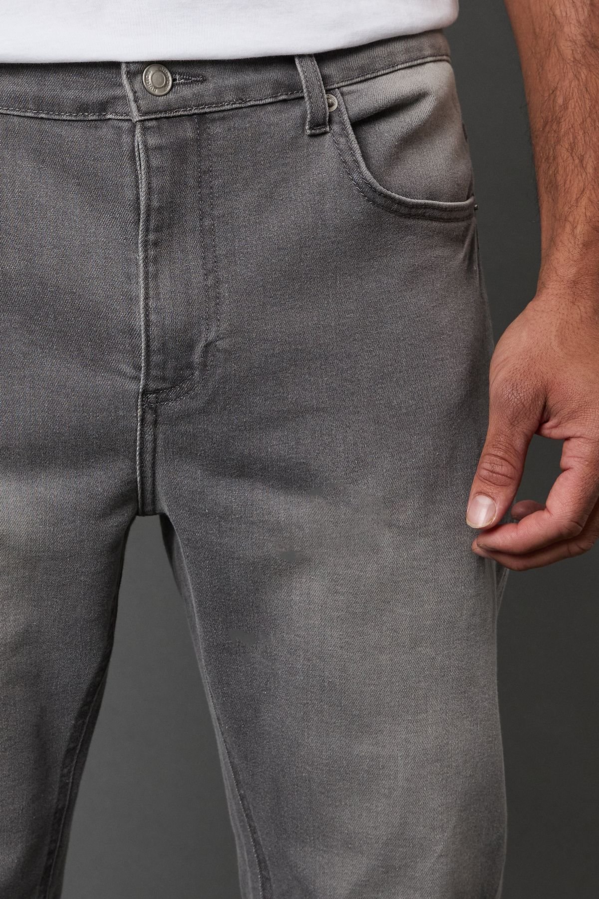 Burton Burton Men's Grey Stretch Slim Fit Jeans - 3