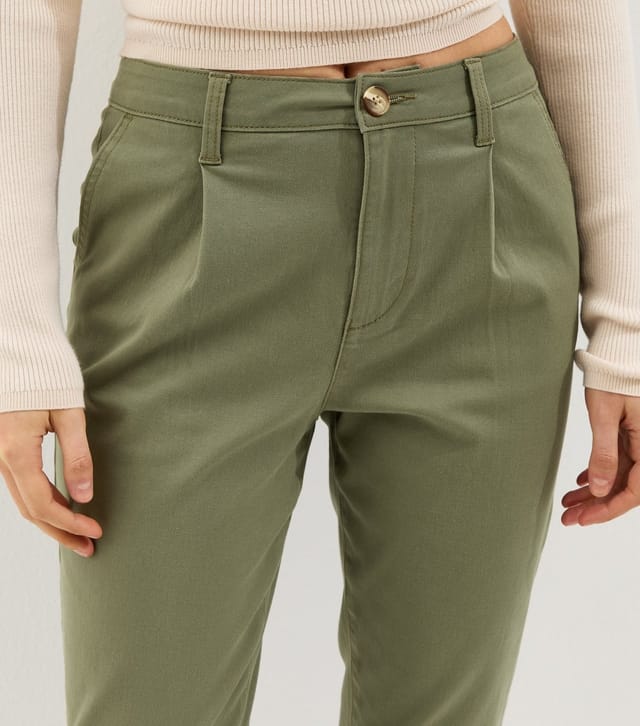 New Look Women's Dark Khaki Slim Leg Chino Trousers New Look - 3