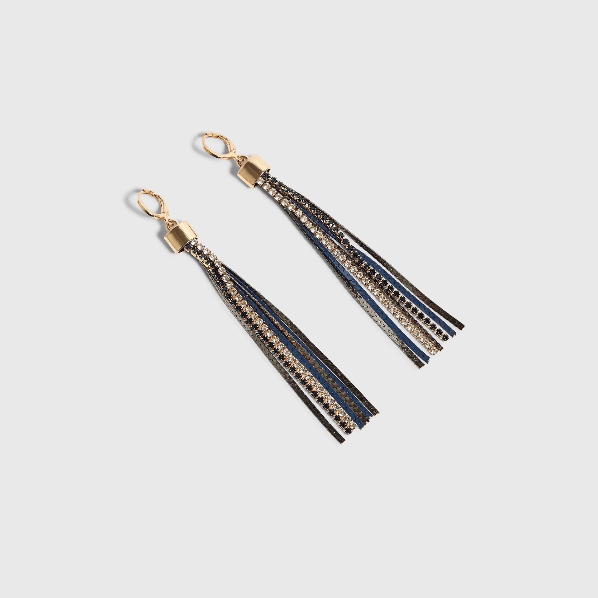 River Island River Island Womens Gold Multi Colour Mixed Chain Tassel Earrings