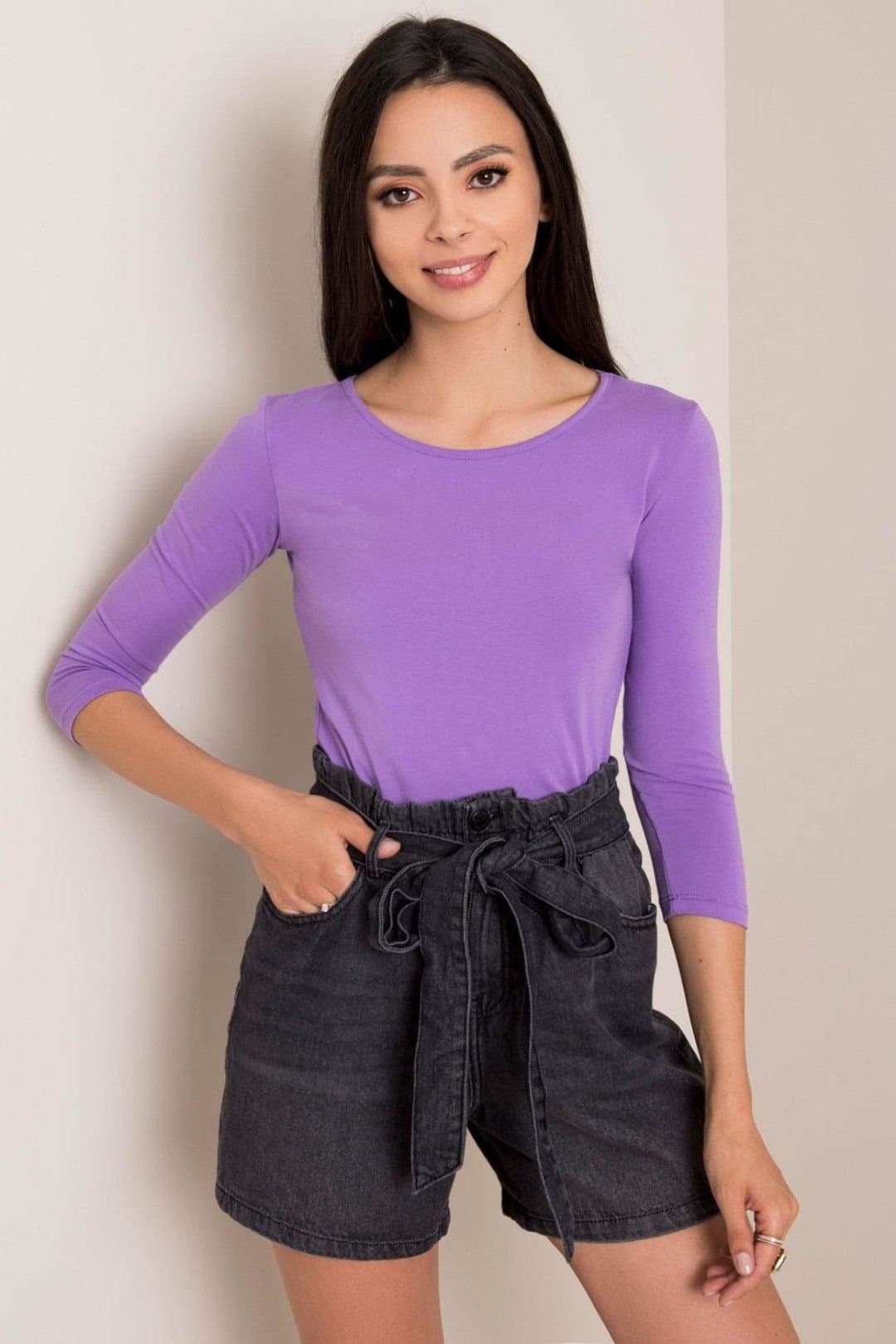 Love Lace Love Lace Women's Classic Cotton Elastane Casual Blouse in Violet