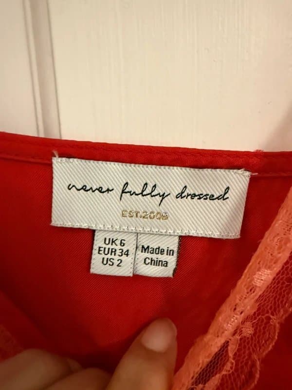 Never Fully Dressed Never Fully Dressed Red Cici Dress UK 6