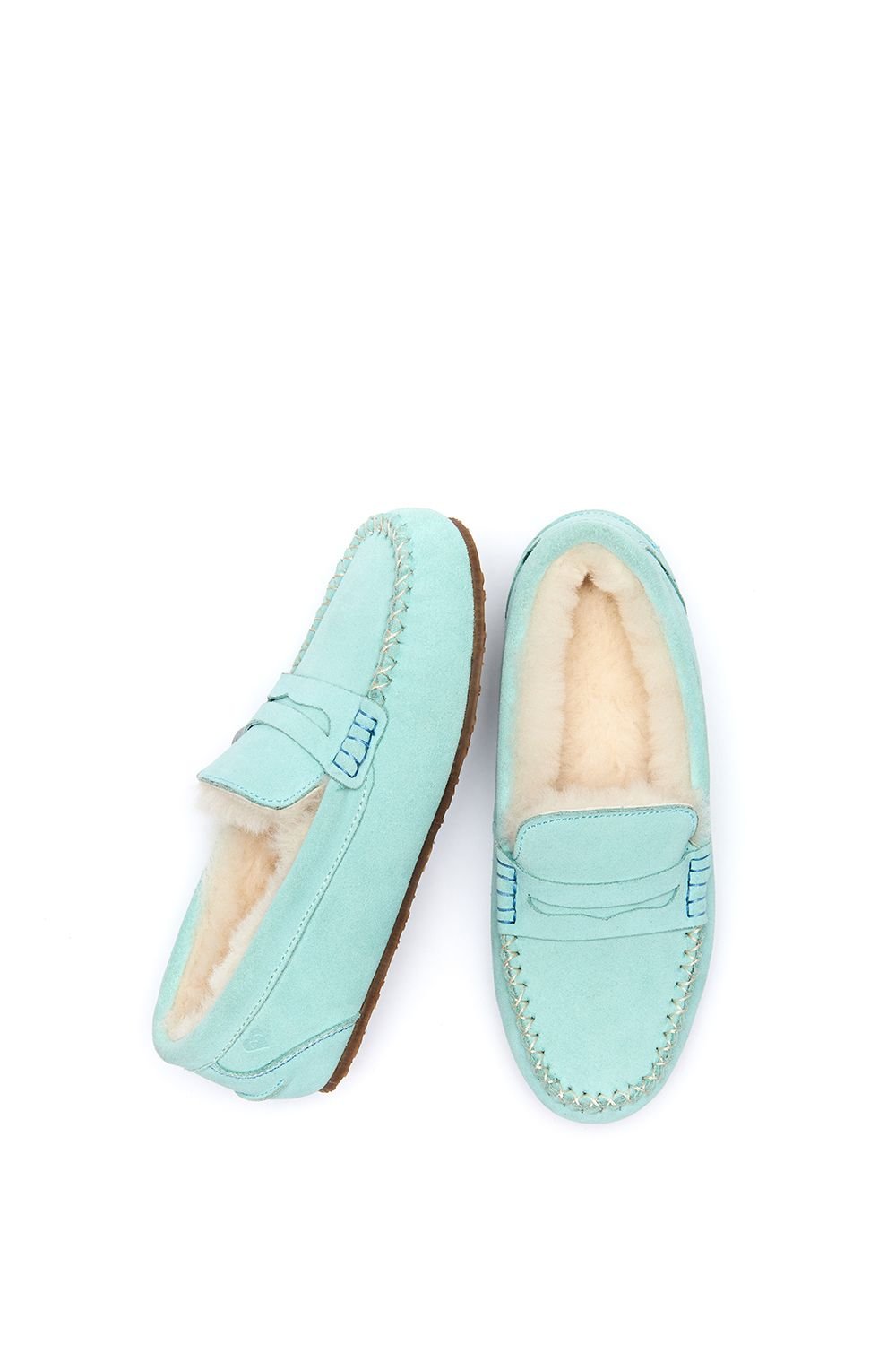 Moshulu Moshulu Women's 'Jocund' Suede Moccasin Slippers in Bright Blue - 2