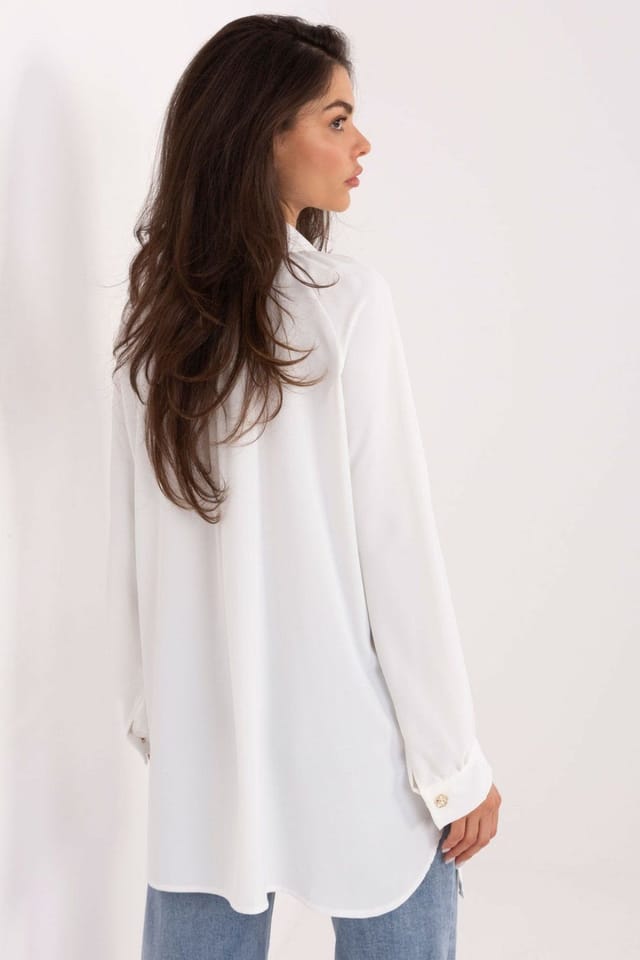 Love Lace Love Lace Women's Classic Long Sleeve Polyester Shirt in White - 3
