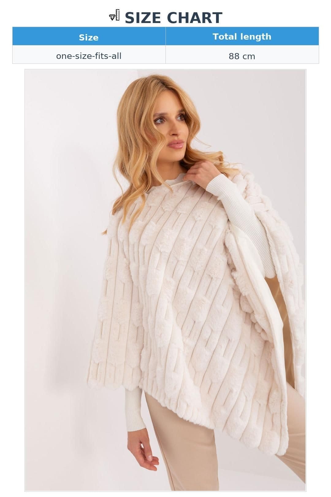 Love Lace Love Lace Women's Casual Textured Lined Polyester Poncho in Beige - 4