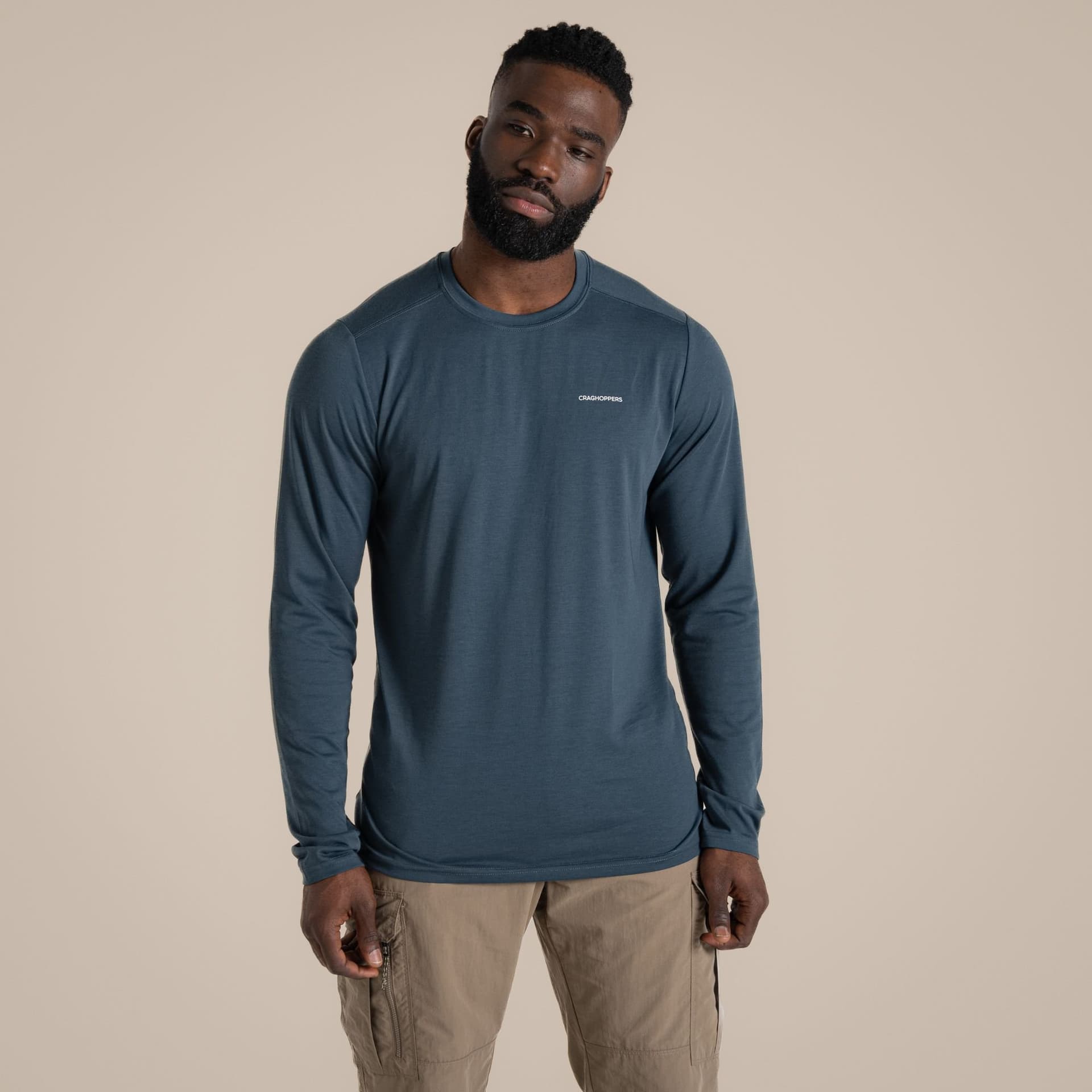 Craghoppers Craghoppers Navy NosiLife Long Sleeve T-Shirt