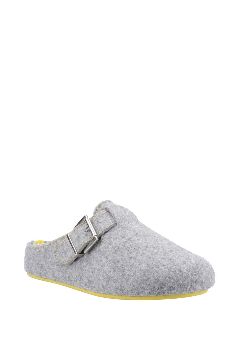 Hush Puppies Hush Puppies Grey Wool Slippers with Buckle